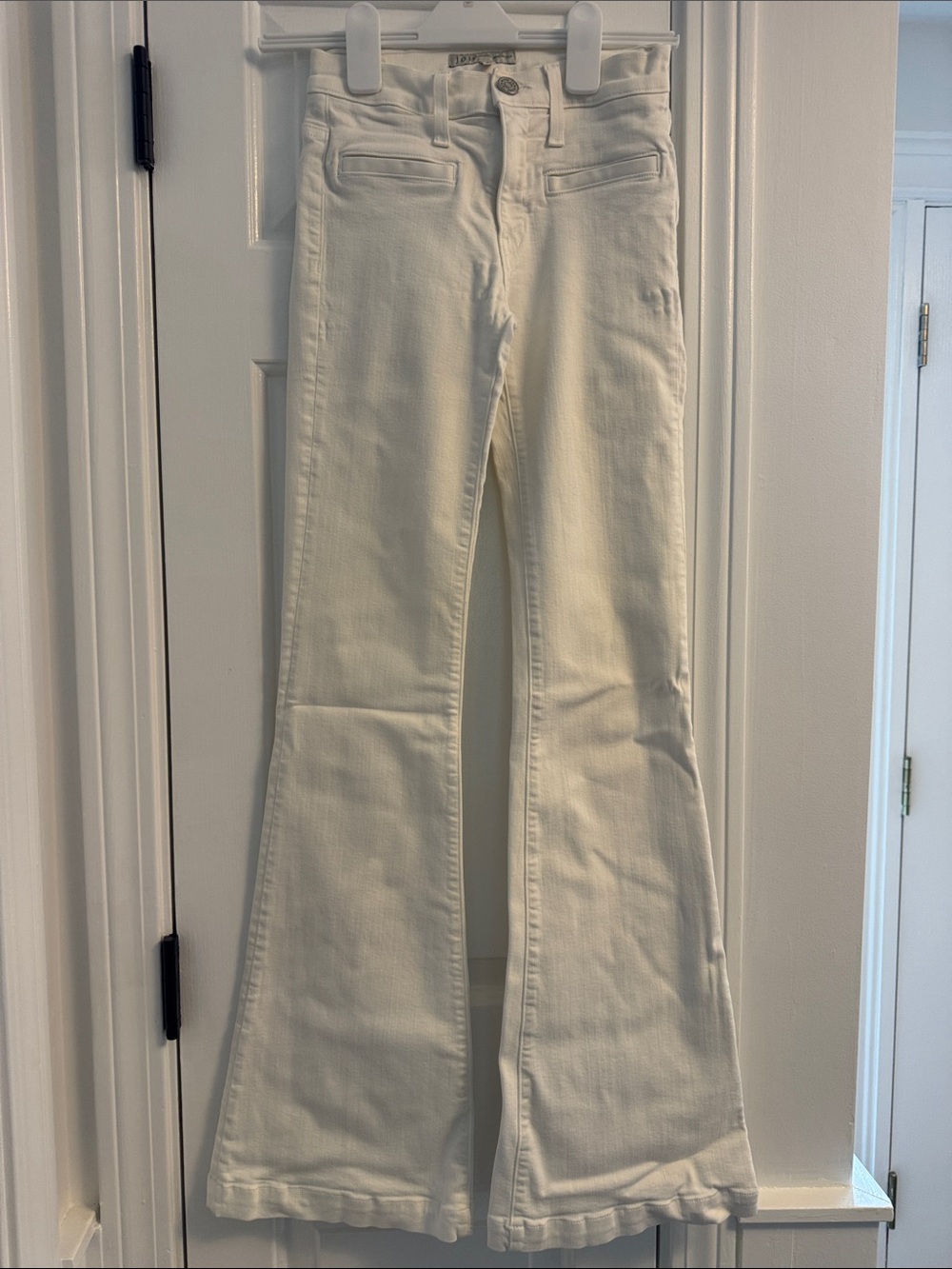 Joie Cream Wide-Leg Flare Jeans
